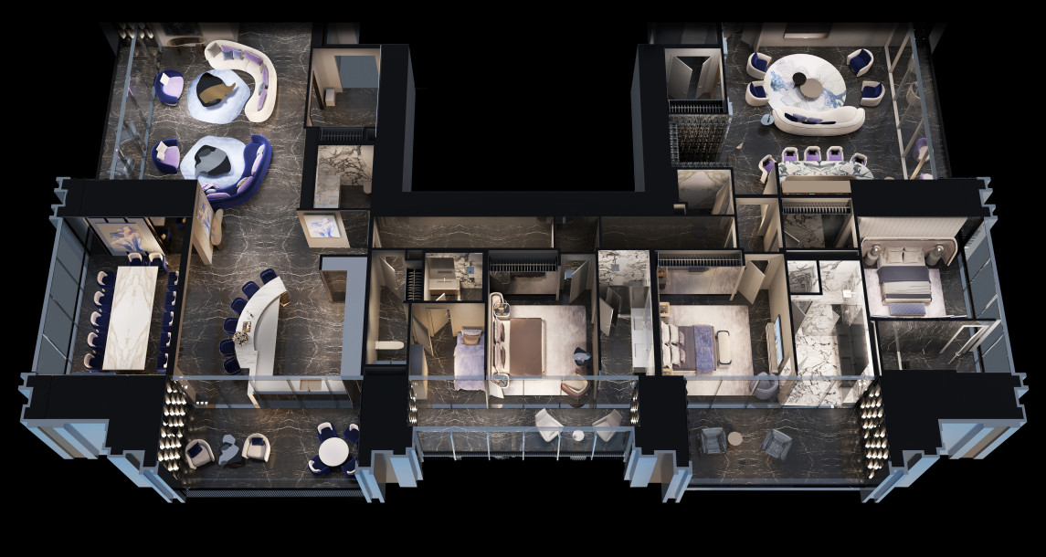 4 bedrooms Half Floor - 2 Maids - 2 Studies- 2 Swimming Pools - 2 Terraces - 65-100% ROI-15